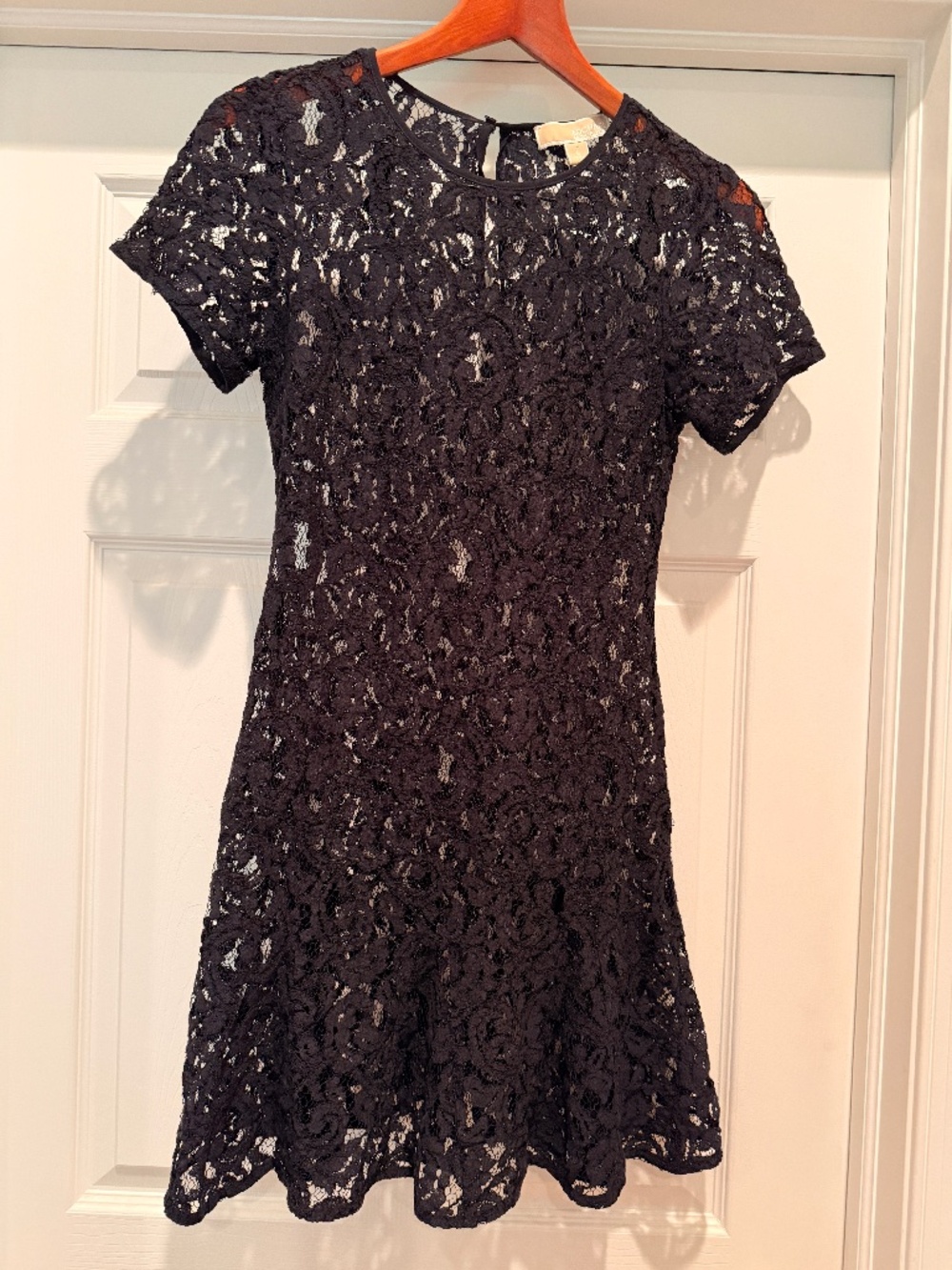 Michael Kors Lace Overlay Dress Sz 6 Navy